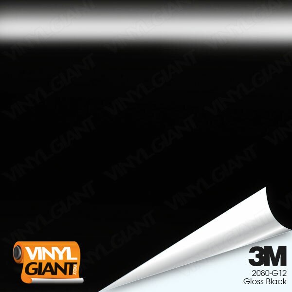 3m 2080 Noir Brillant Film vynile thermoformable G12 152x30cm