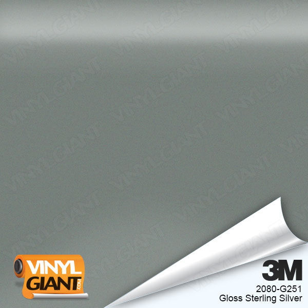 3M 2080 Gloss Sterling Silver Vinyl Wrap Film G251