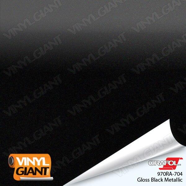 Orafol 970RA Gloss Black Metallic Vinyl Wrap Film 704