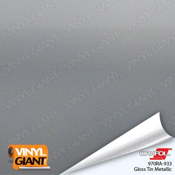 Orafol 970RA Gloss Tin Metallic Vinyl Wrap Film 933