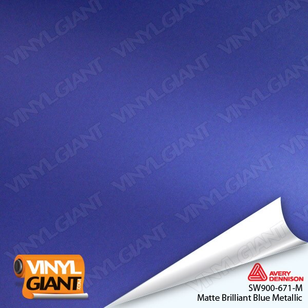 Avery Dennison SW900 Matte Brilliant Blue Metallic Vinyl Wrap Film SW900-671-M