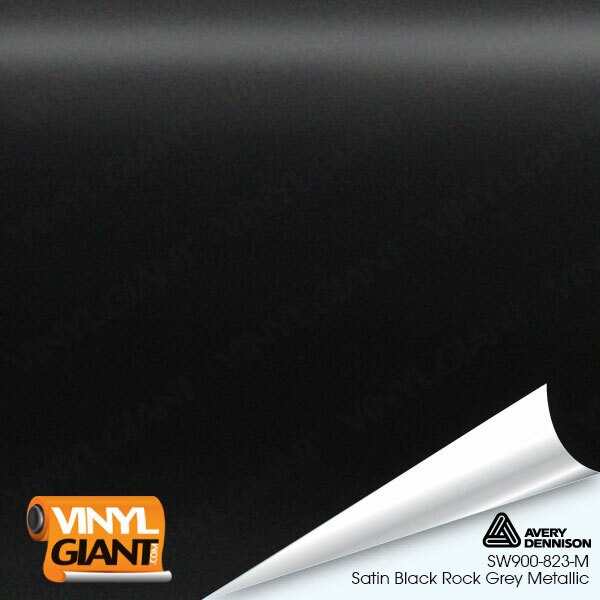 Avery Dennison SW900 Satin Black Rock Gray Metallic Vinyl Wrap Film SW900-823-M