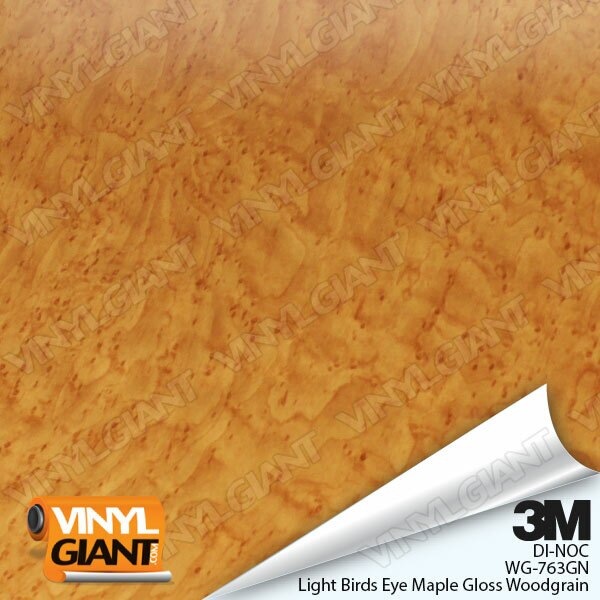 3M DI-NOC Light Bird's Eye Maple Gloss Wood Grain Vinyl WG-763GN