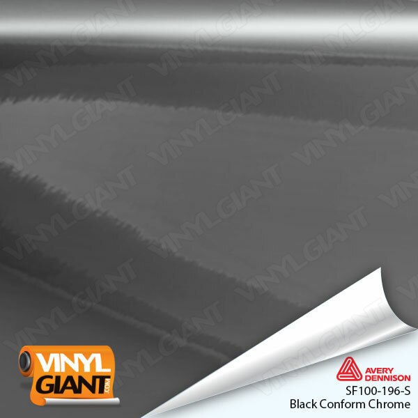 Avery Dennison SF100 Gloss Black Conform Chrome Vinyl Wrap Film SF100-196-S